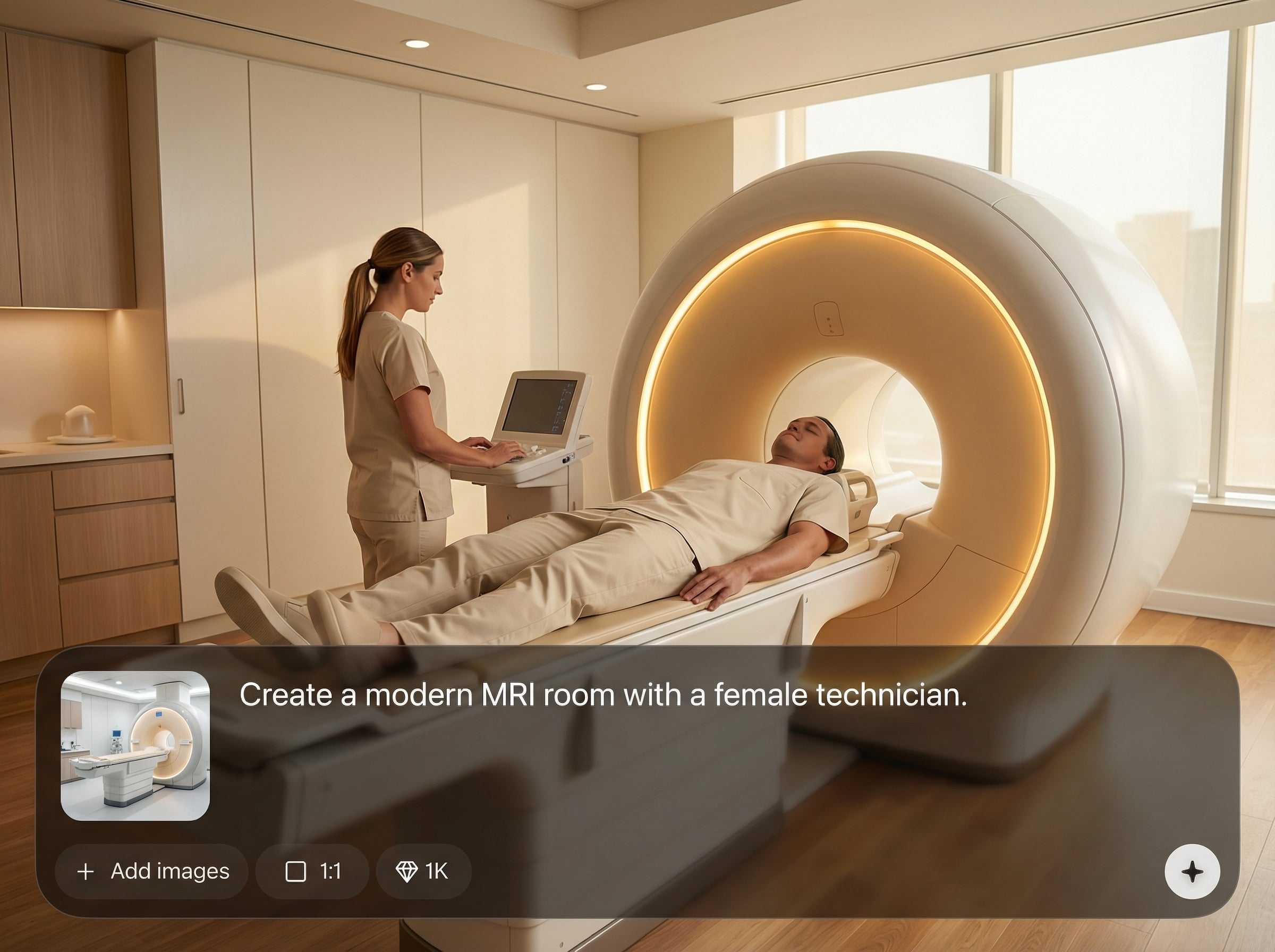 On-brand MRI scene generation