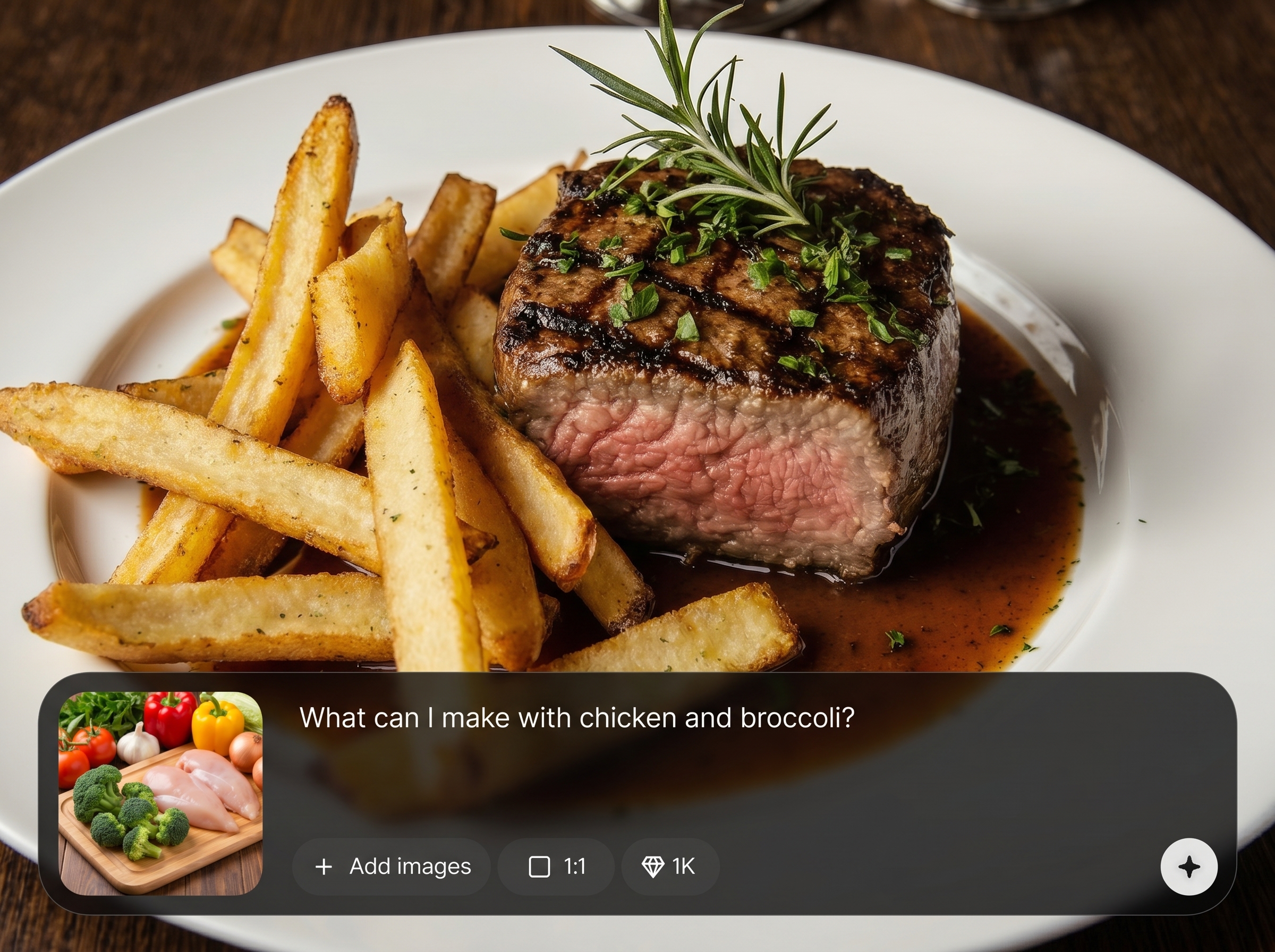 Ingredient-to-recipe AI