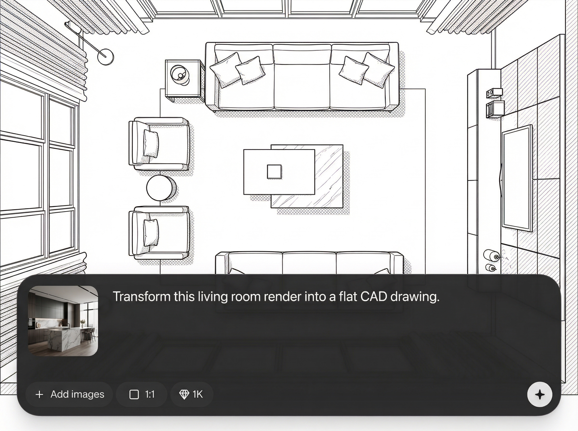 Clean CAD-style linework