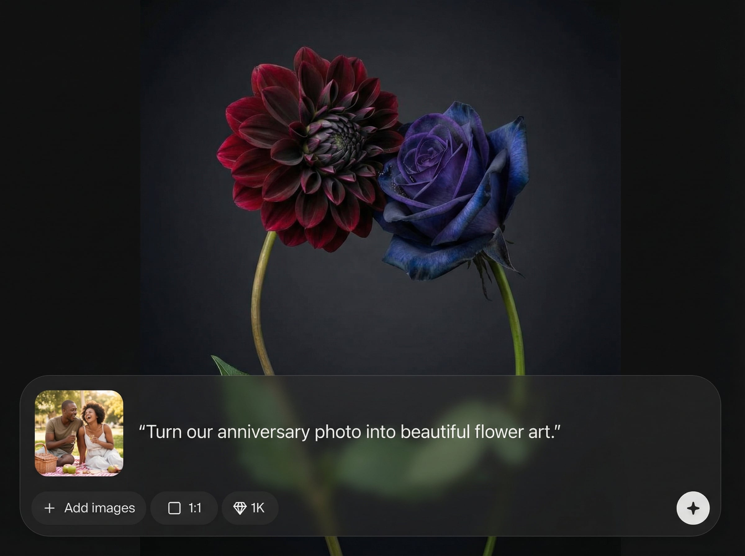 Pose-preserving floral transformation