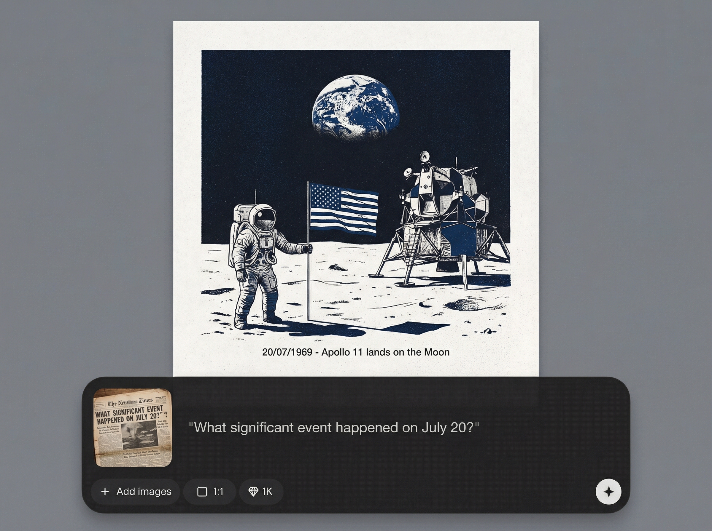 Date-to-event AI generation